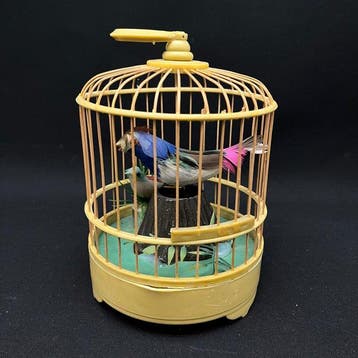 Automaton van een vogel in vogelkastje - 1960-1970 - echte