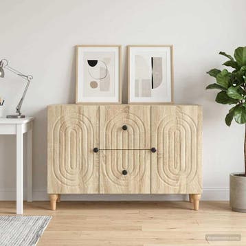 vidaXL TV-kast met lade Sonoma Eiken 89 x 34,5 x 60 cm, Minder dan 50 cm, Verzenden, Nieuw, Minder dan 100 cm