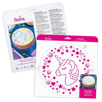 Stencil Unicorn Ø25cm, Hobby en Vrije tijd, Taarten en Cupcakes maken, Verzenden, Nieuw