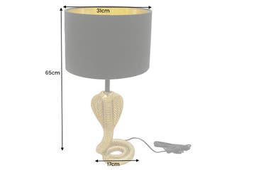 Tafellamp COBRA 65 cm, zwarte lampenkap met gouden frame -, Ophalen of Verzenden, Nieuw