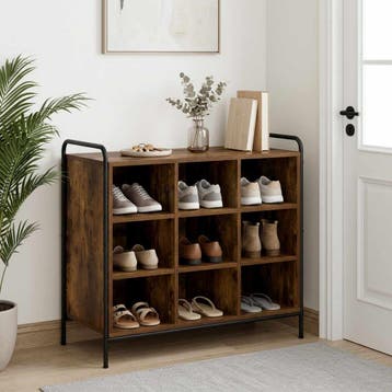 vidaXL Schoenenkast 85 x 39,5 x 75 cm Bewerkt hout Gerookt, Verzenden, Nieuw