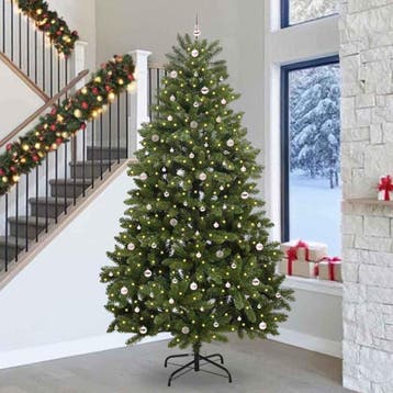 vidaXL Kunstkerstboom 300 cm 300 LEDs Warmwit PVC en staal, Verzenden, Nieuw