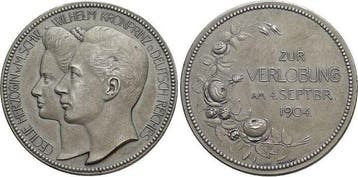Verzilverte Bronze-medaille 1904 Brandenburg-Preussen Pru..., Verzenden