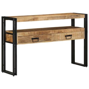 vidaXL Wandtafel met lade Bruin 120 x 33 x 75 cm Massief, Huis en Inrichting, Tafels | Bijzettafels, Verzenden, Nieuw, 60 cm of meer