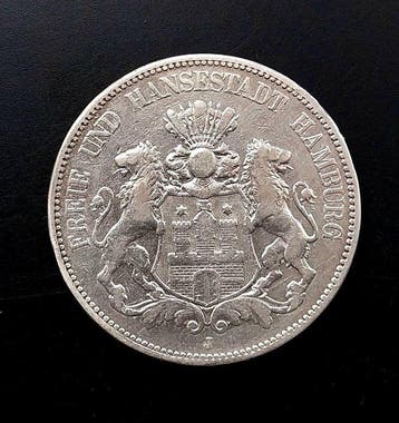 Duitsland, keizerrijk 5 Mark 1876 / Hamburg (Zonder, Postzegels en Munten