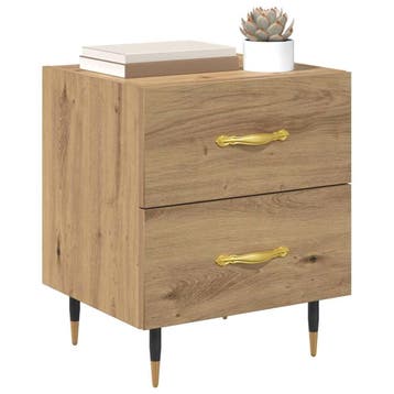 vidaXL Nachtkastje 2 pcs Artisan Eiken 40 x 35 x 47,5 cm, Minder dan 45 cm, Verzenden, Nieuw, Minder dan 55 cm