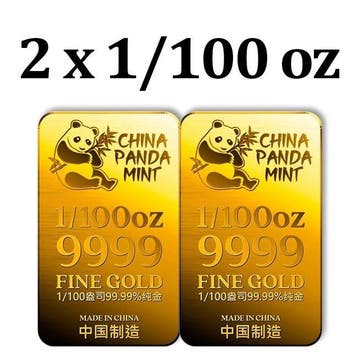 2 x 1/100 Troy Ounce - Goud .999 - 2 x 1/100 oz 9999 Fine