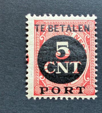 Nederland 1924 - Port overdruk in zwart - met variëteit -, Gestempeld
