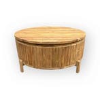 Salontafel Cortese teak rond, Huis en Inrichting, Tafels | Salontafels, Ophalen of Verzenden, Nieuw