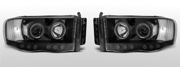 Koplampen Angel Eyes | Dodge Ram 2002-2006 | zwart, Auto-onderdelen, Verlichting, Nieuw, Dodge, Verzenden