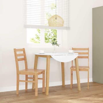 vidaXL Eetkamerstoelen 2 st massief hout rubber, Huis en Inrichting, Stoelen, Verzenden, Nieuw, Bruin