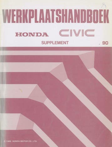 1989 Honda Civic Werkplaatshandboek supplement, Verzenden