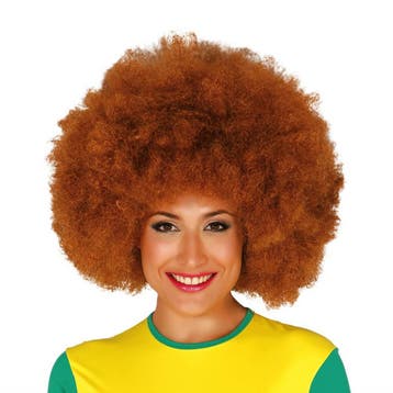 Seventies roodbruine afro pruik - Afropruiken, Ophalen of Verzenden, Nieuw
