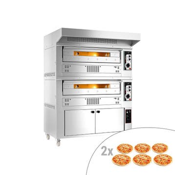 GGM Gastro | Gas pizzaoven - chamottebodem - 6+6x Ø33cm - |, Verzenden
