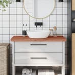 vidaXL Wastafelblad 100x60x4 cm massief beukenhout, Huis en Inrichting, Keuken | Keukenelementen, Verzenden, Nieuw, Bruin