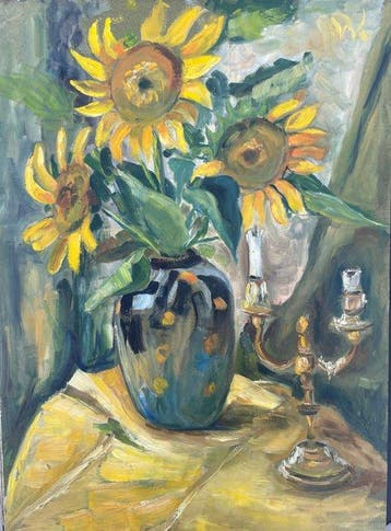 Dieter Wulff (1929-2010) - Sonnenblumen, Antiek en Kunst