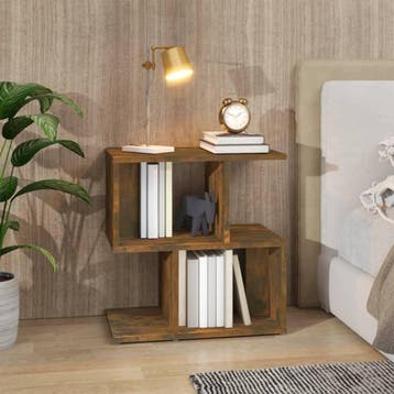 vidaXL Nachtkastje 50x30x51,5 cm bewerkt hout gerookt, Minder dan 45 cm, Verzenden, Nieuw, Minder dan 55 cm