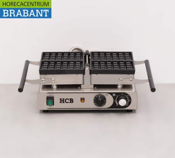 HCB RVS Kantelbare wafelijzer met timer 230V Horeca, Ophalen of Verzenden, Nieuw in verpakking