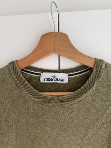 Stone Island Sweater – Olijfgroen – Maat M, Stone Island, Gedragen, Groen, Verzenden