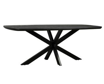 Eettafel Colorado Deens ovaal mangohout 220x110 cm - zwart, Ophalen of Verzenden, Nieuw