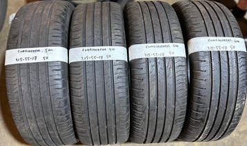 4x215-55-17 Continental 2x6m 2x5m €50 per band 215 55 17, Ophalen, 17 inch, Band(en), Personenwagen