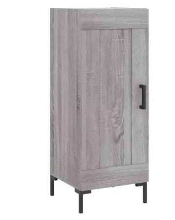 Smal Grijs Dressoir met Metalen Poten – Modern Sideboard 90, Huis en Inrichting, Kasten | Overige, Verzenden, Nieuw