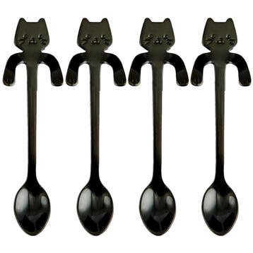 Fako Bijoux - Theelepel / Koffielepel Hangende Kat - Zwart -, Verzenden, Nieuw