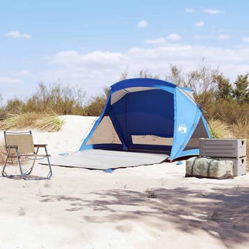 vidaXL Strandtent 2-persoons waterdicht azuurblauw, Verzenden, Nieuw, Tot en met 2