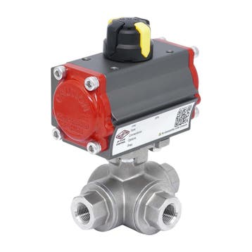 Rp 1/2 L-Port 3-Weg Pneumatische RVS Kogelkraan, Verzenden, Nieuw
