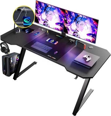 Gaming bureau - Gaming desk - Gaming tafel - 120x60 cm - Zwa, Verzenden, Zo goed als nieuw