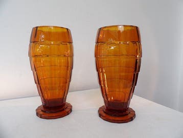 Reich & Co/Krosno - Vaas (2) - Glas, Antiek en Kunst, Antiek | Glas en Kristal