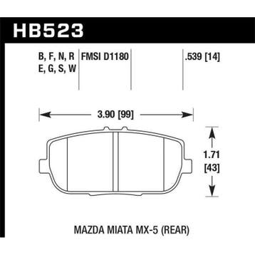 Hawk 2006-2006 Mazda MX-5 Miata Club Spec HPS 5.0 Rear Brake, Ophalen of Verzenden, Nieuw
