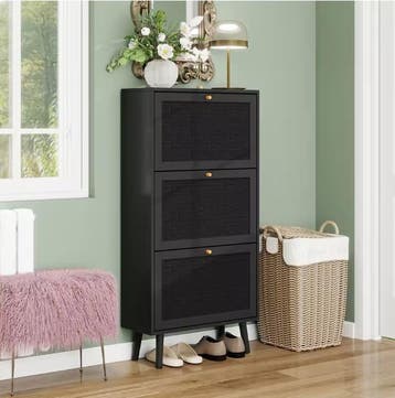 Bohemian Schoenenkast met Gevlochten Deuren – 60×24×121 cm, Verzenden, Nieuw