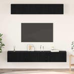 vidaXL Tv-meubelset Wandgemonteerd 5 pcs Zwart Eiken Bewerkt, Huis en Inrichting, Kasten | Televisiemeubels, Minder dan 50 cm