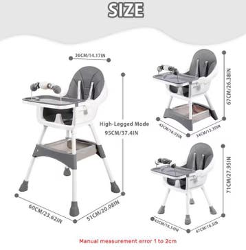 Draagbare baby kinderstoel met dubbel dienblad en speelrek, Verzenden, Nieuw