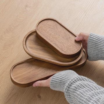 Set Ovalen Houten Serveerschalen - Stijlvol en Duurzaam, Verzenden, Nieuw