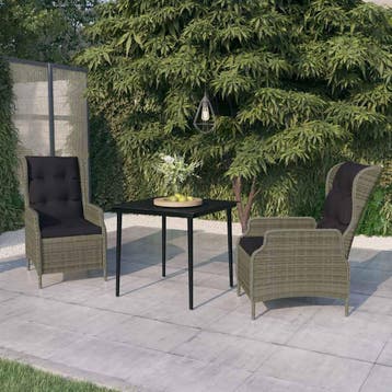 vidaXL 3-delige Tuinset bruin, Verzenden, Nieuw, 2 zitplaatsen, Tuinset