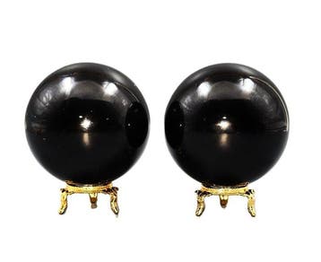 KAM’R GEM | 75mm Zwarte Toermalijn Polijste Heilbal Set -