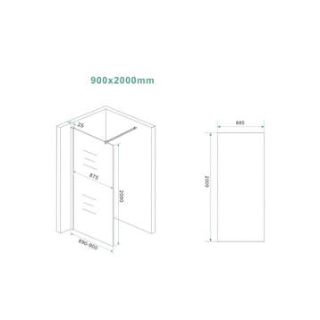Aanbieding: Inloopdouche Wiesbaden Slim Brons Rookglas, Doe-het-zelf en Verbouw, Sanitair, Ophalen of Verzenden, Nieuw