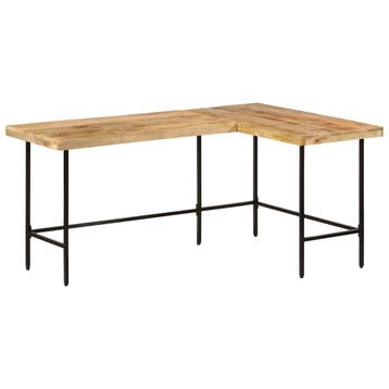 vidaXL Bureau 165x110x77 cm massief mangohout en ijzer, Huis en Inrichting, Verzenden, Nieuw