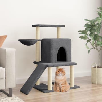 vidaXL Kattenmeubel met sisal krabpalen 96,5 cm donkergrijs, Dieren en Toebehoren, Katten-accessoires, Verzenden, Nieuw