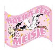 Vlag Meisje Ooievaar 90x60 cm, Ophalen of Verzenden, Nieuw