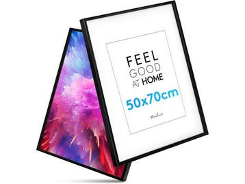 Veiling - 55x  Pack v 2 Fotolijsten hout 50*70cm zwart, Nieuw