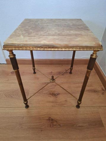 Bijzettafel - Marmer - Vintage Bijzettafel - marmeren blad