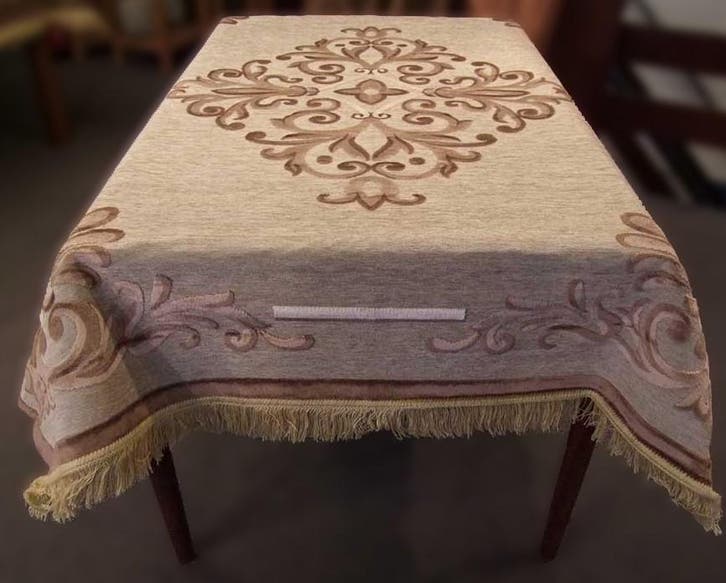 Tafelkleed Romeo grijsgroen - 140 x 170 cm -  ook in bruin, Huis en Inrichting, Tafelkleden, Binnen, Rechthoek, Nieuw, Ophalen of Verzenden