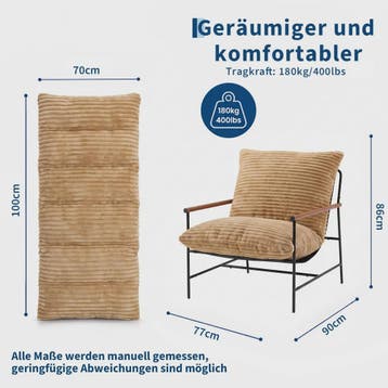 Oversized Corduroy Fauteuil - 70cm Breed - Luxe Lounge Stoel, Verzenden, Nieuw