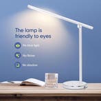 Bureaulamp - Tafellamp - Tafellamp slaapkamer - Wit - Aigost, Huis en Inrichting, Lampen | Tafellampen, Verzenden, Zo goed als nieuw