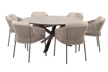 Taste Florence/Prado 6-persoons ronde dining tuinset Ø160, Verzenden, Nieuw, Rvs, Tuinset