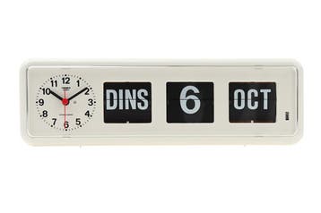 Kalenderklok analoog BQ-38 wit FR, Ophalen of Verzenden, Nieuw