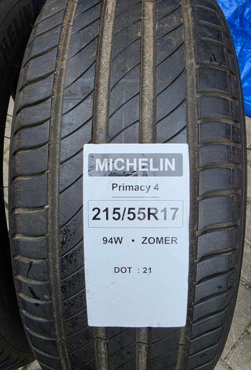 215/55r17 94W Michelin primacy4 Dot21, Auto-onderdelen, Ophalen, 17 inch, Band(en), Zomerbanden